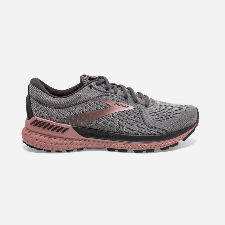 Brooks Adrenaline Gts 21 Israel - Women's Walking Shoes - Grey/Black/Rose Gold (15407-XMTU)